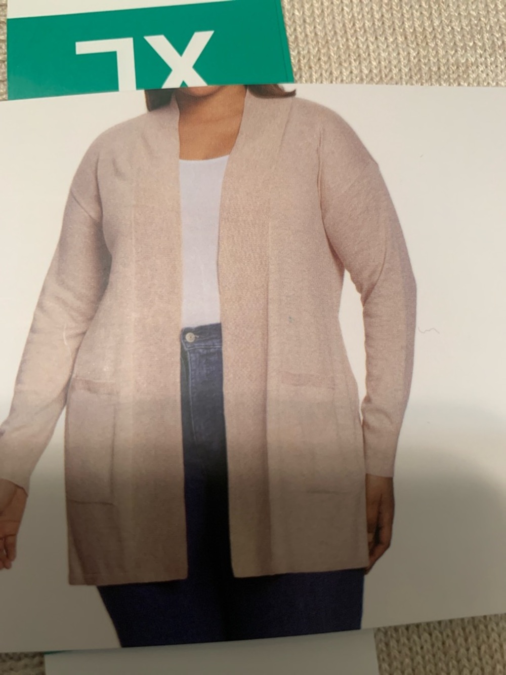Gloria Vanderbilt Open-Front Cardigan in Blush Pink